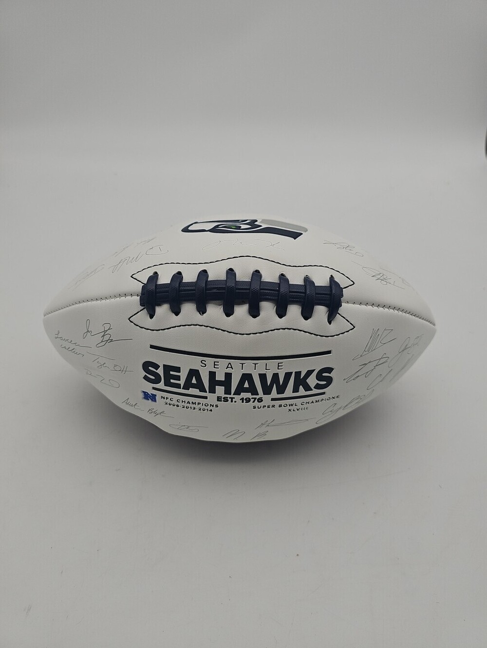 Brand new official NFL white panel signature ball. Perfect for team collectors.